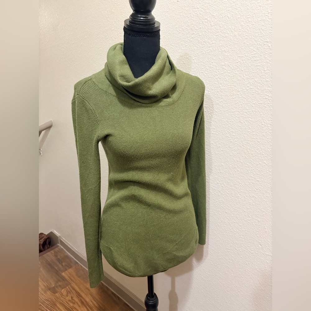 Green Women's Cowl Neck Cyrus Sweater XS